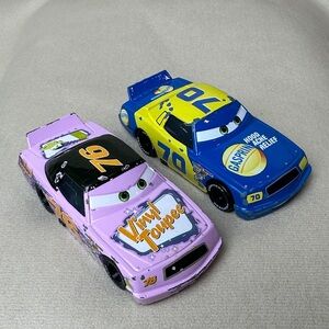 Disney Pixar Cars #76 Vinyl Toupee & #70 Gasprin Diecast Set